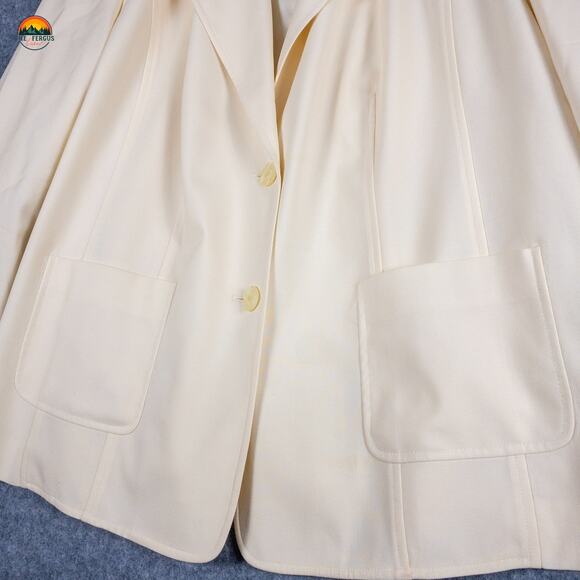 Talbots Suit Jacket Blazer Beige Long Sleeve Pockets Women's Size 14W - Picture 4 of 10